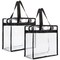 2 Pack Clear Stadium Approved Bags - 12x6x12 Large Transparent Tote Bags with Zippers and Handles for Concerts, Sporting Events, Music Festivals, Work, School, Gym